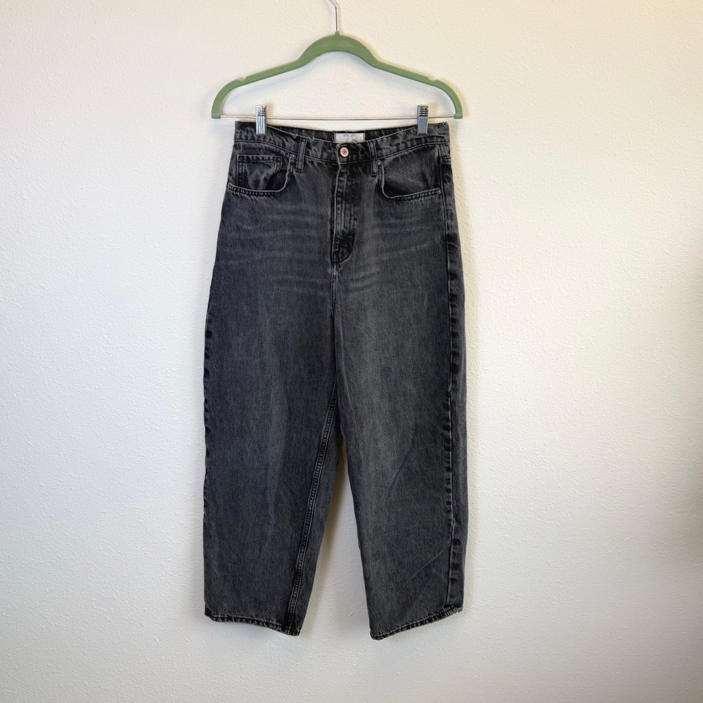 FLAW‎ We The Free Black Distressed Loose Fit Mom Jeans Cropped Womens 28 Grunge